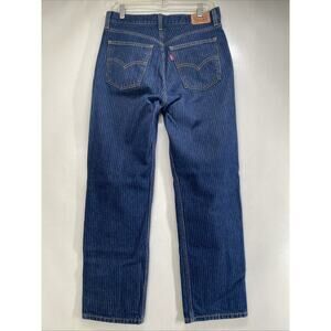 Levi’s Low Pro Relaxed Mid Rise Pinstripe Jeans Dark Wash Women’s 28x30